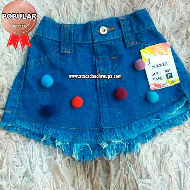 Saia Jeans Infantil 2 a 6 Anos