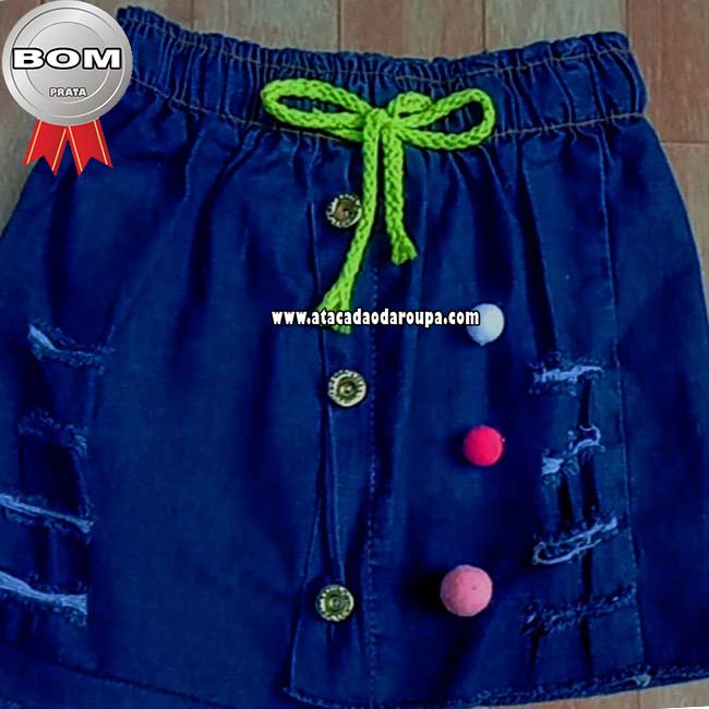 Saia Jeans Infantil Personalizado 2 a 5 Anos