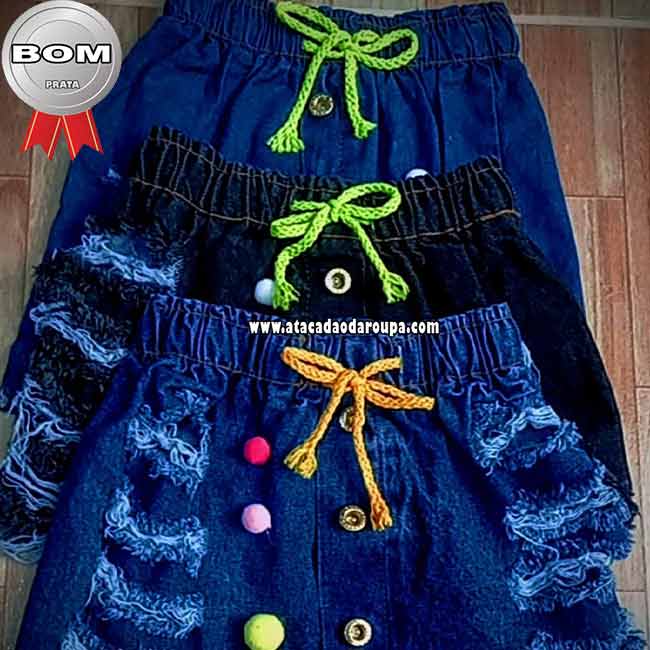 Saia Jeans Infantil Personalizado 2 a 5 Anos