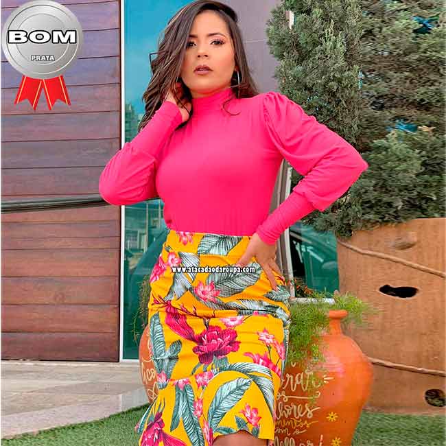 Saias Estampadas Malha Canelada G