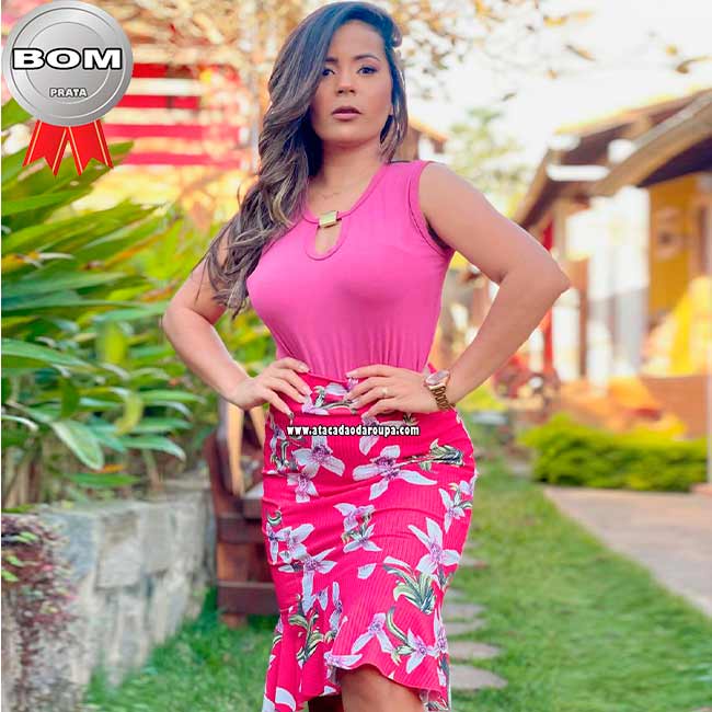 Saias Estampadas Malha Canelada G