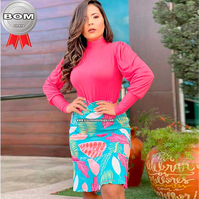 Saias Estampadas Malha Canelada G