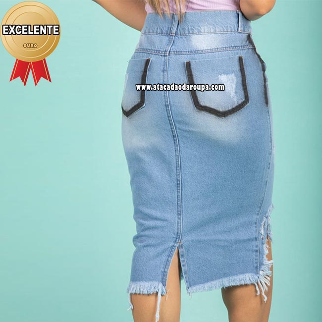 Saias Jeans Moda Evangélica 38 ao 46