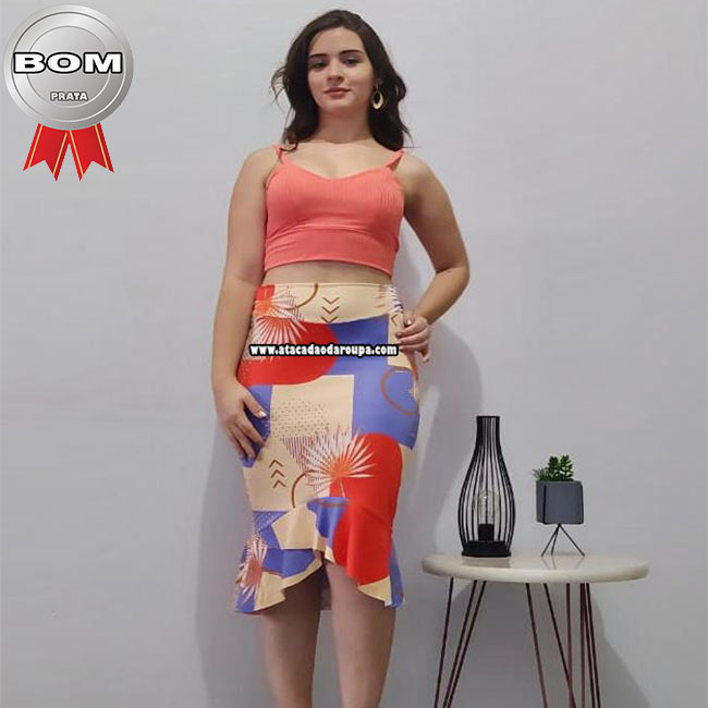 Saias Estampadas Malha Leila