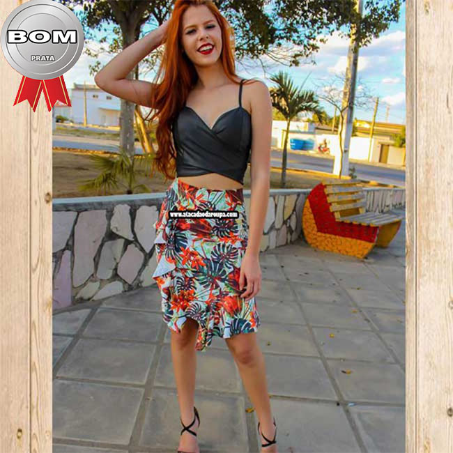 Saias Estampadas Malha Leila