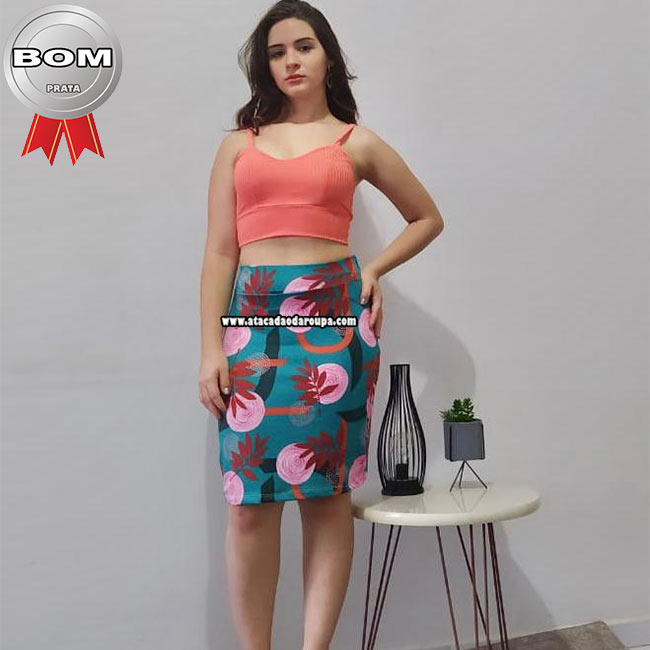 Saias Estampadas Malha Leila