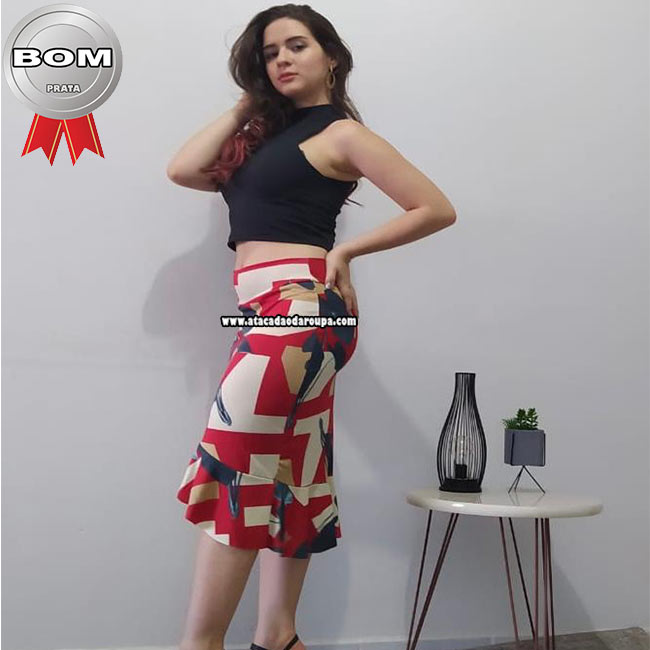 Saias Estampadas Malha Leila