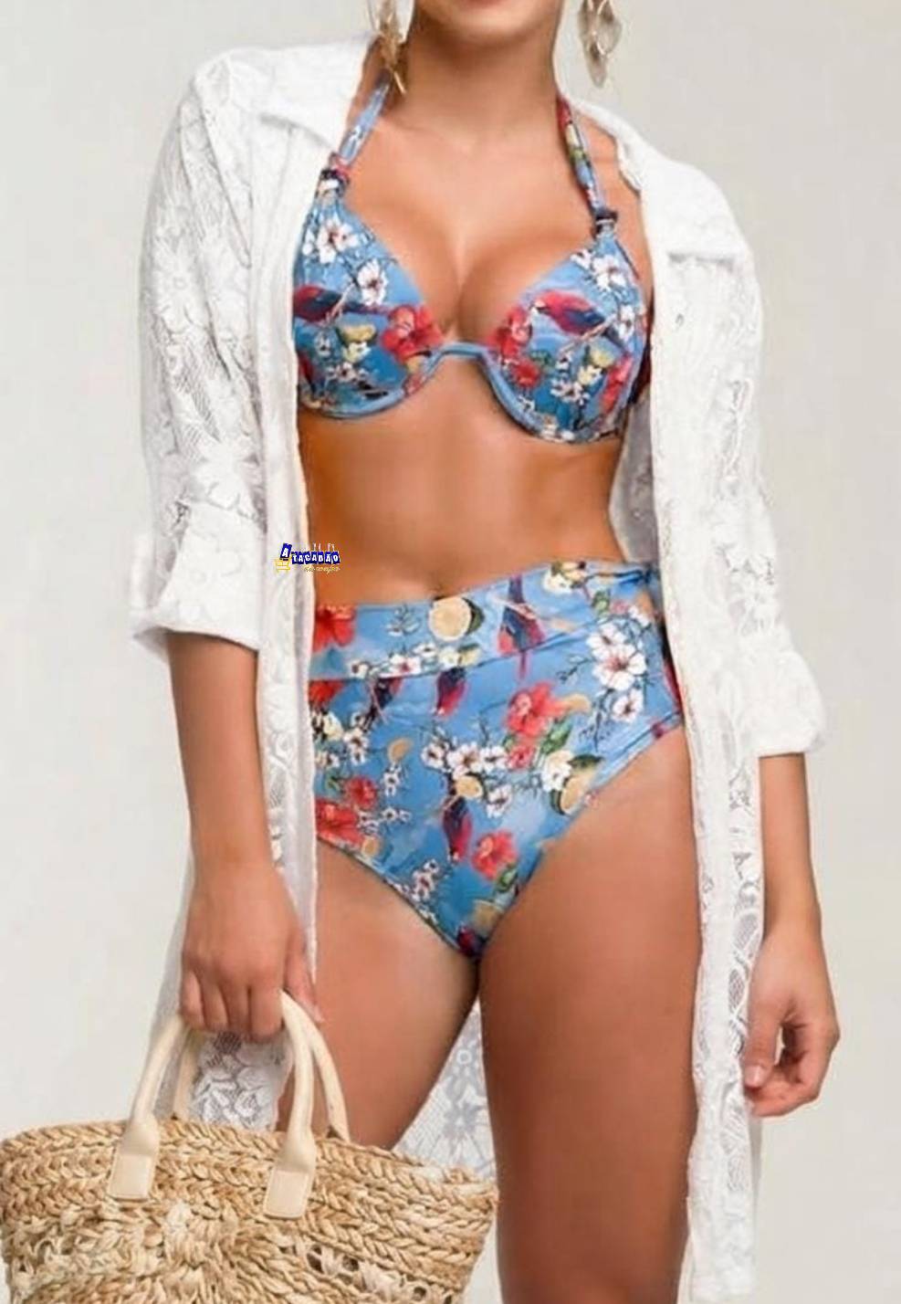 Chemise Saída de Praia Com Botões
