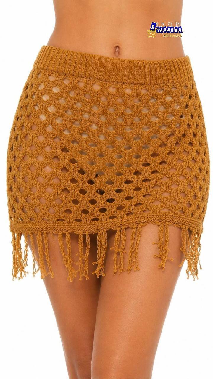 Saia Saída de Praia Em Tricot