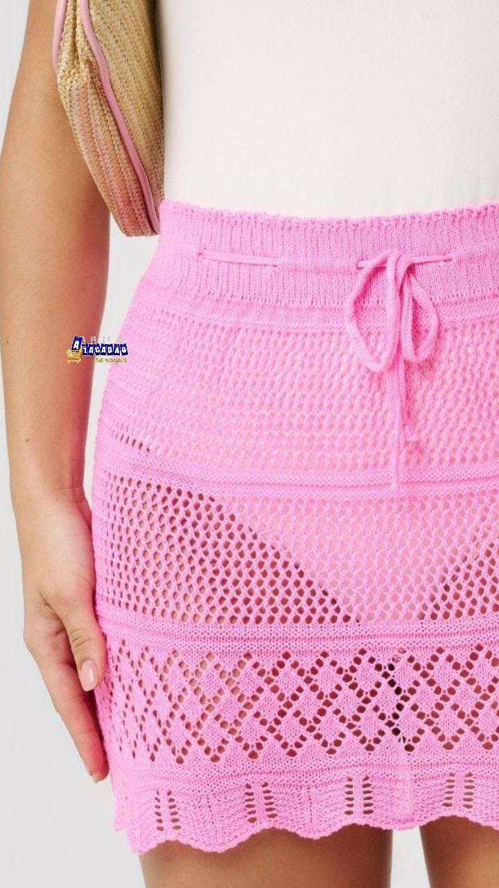 Saia Saída de Praia Em Tricot