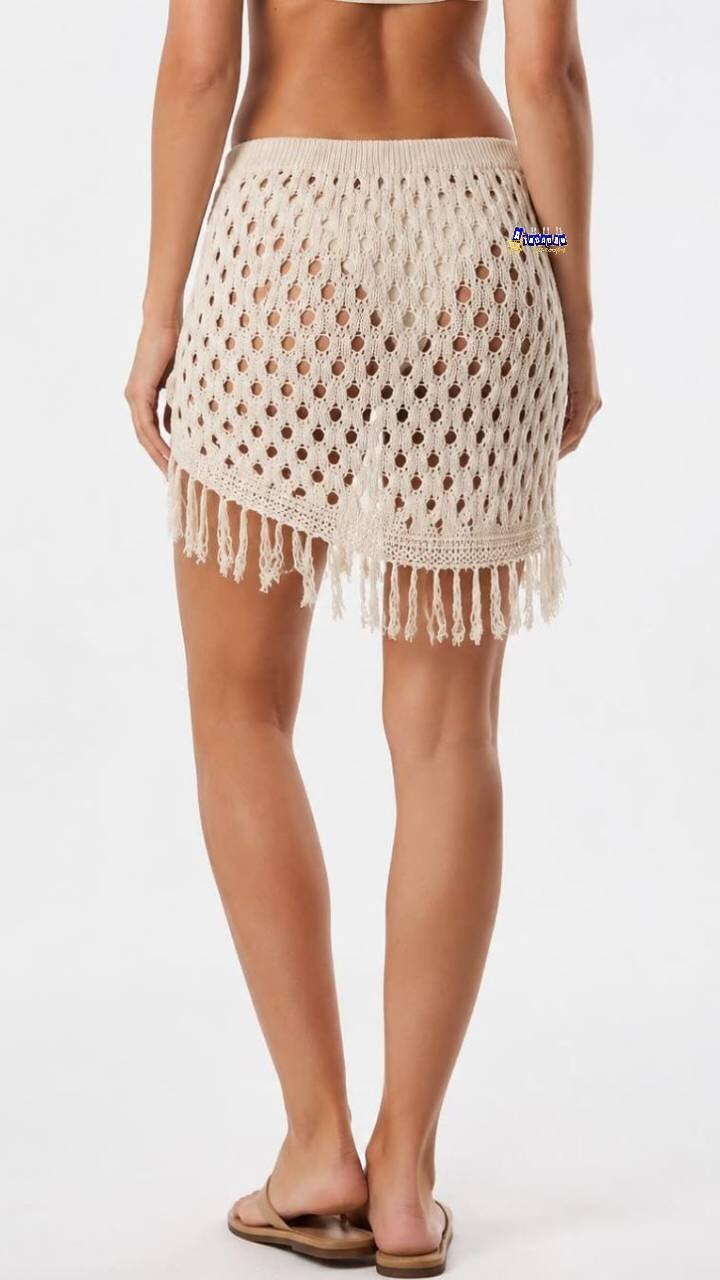 Saia Saída de Praia Em Tricot