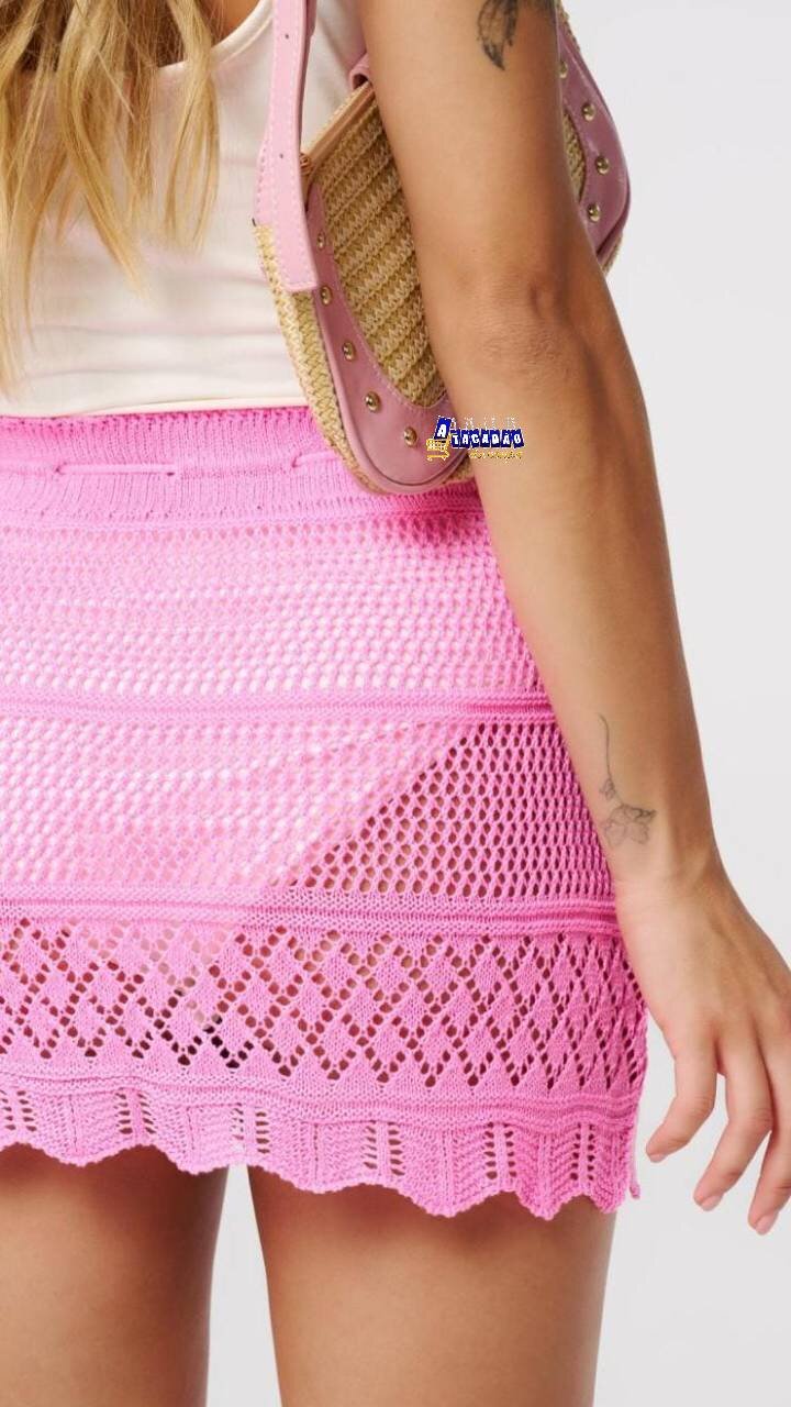 Saia Saída de Praia Em Tricot