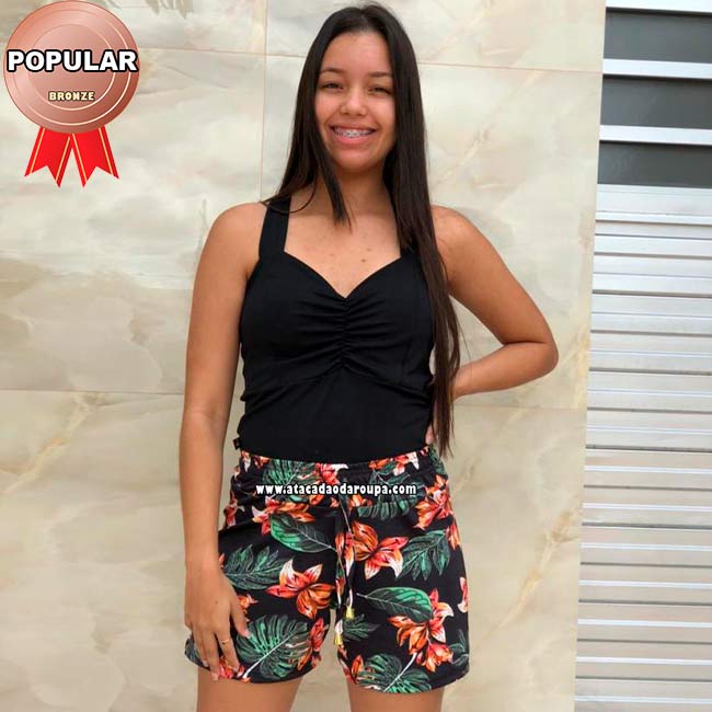 Shorts Estampados de Crepe M/G