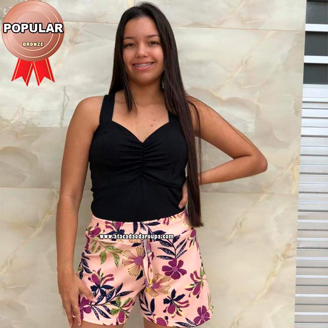 Shorts Estampados de Crepe M/G