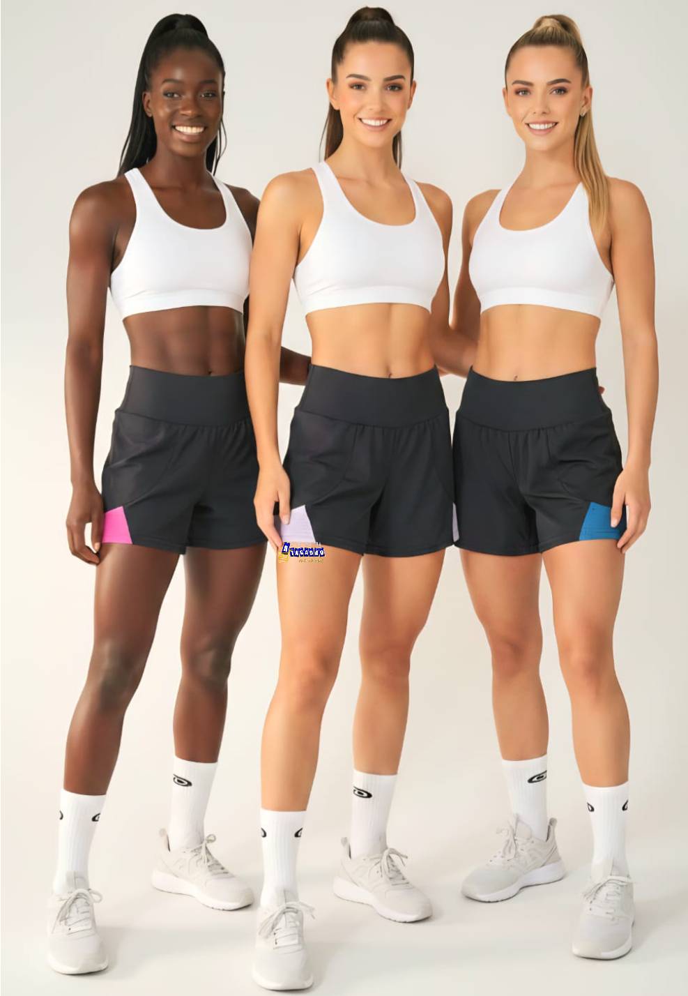 Short Curto Fitness Liso com Detalhes