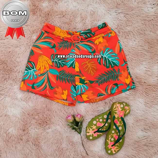 Short Feminino de Crepe Plus Size