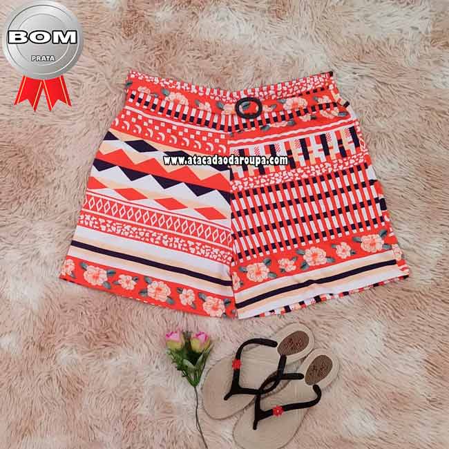 Short Feminino de Crepe Plus Size