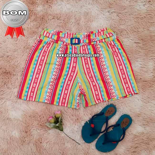 Short Feminino de Crepe Plus Size