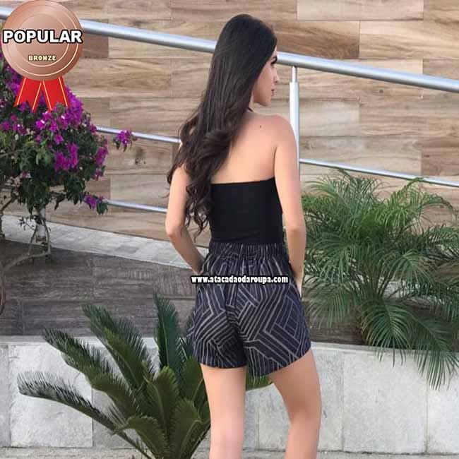 Short Em Tricoline com Bolso M/G