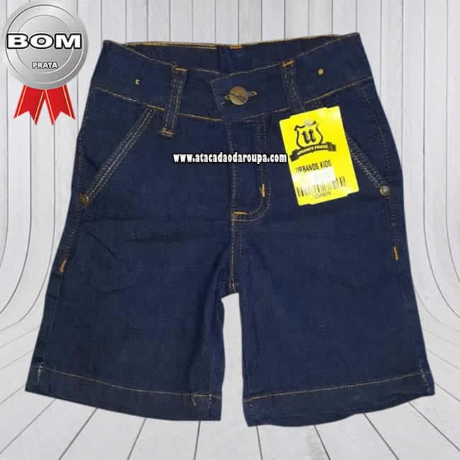 Bermuda Jeans Infantil com Regulador 1 a 4 anos