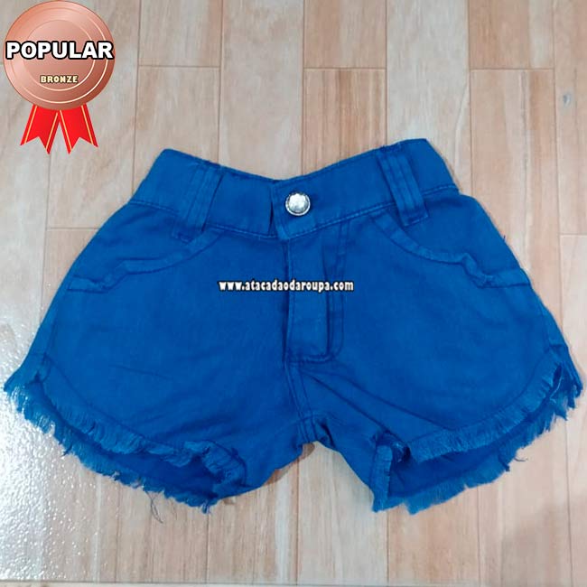 Short Infantil Brim Sarja Colorido 3 a 5 Anos