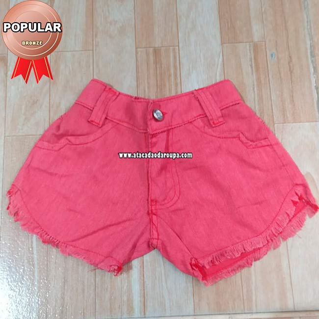 Short Infantil Brim Sarja Colorido 3 a 5 Anos