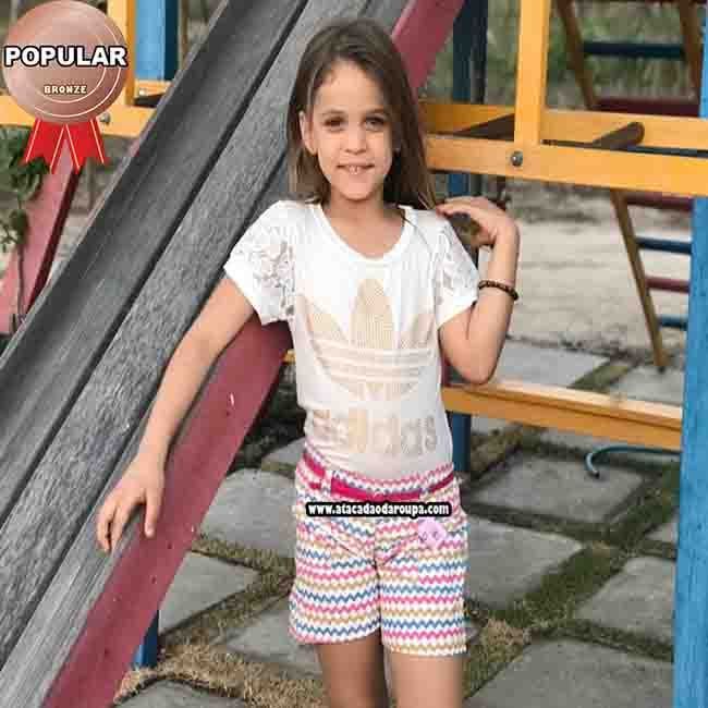 Short Infantil Brim Estampado 1 a 4 Anos