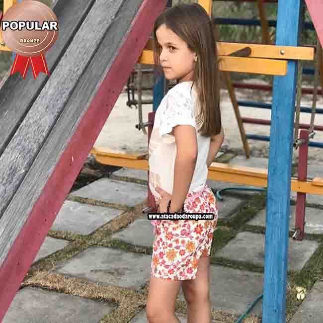 Short Infantil Brim Estampado 1 a 4 Anos