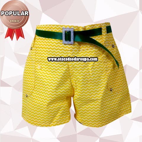Short Infantil Brim Estampado 1 a 4 Anos