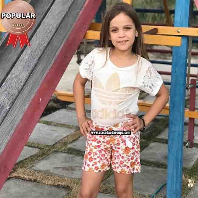 Short Infantil Brim Estampado 1 a 4 Anos