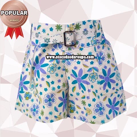 Short Infantil Brim Estampado 1 a 4 Anos
