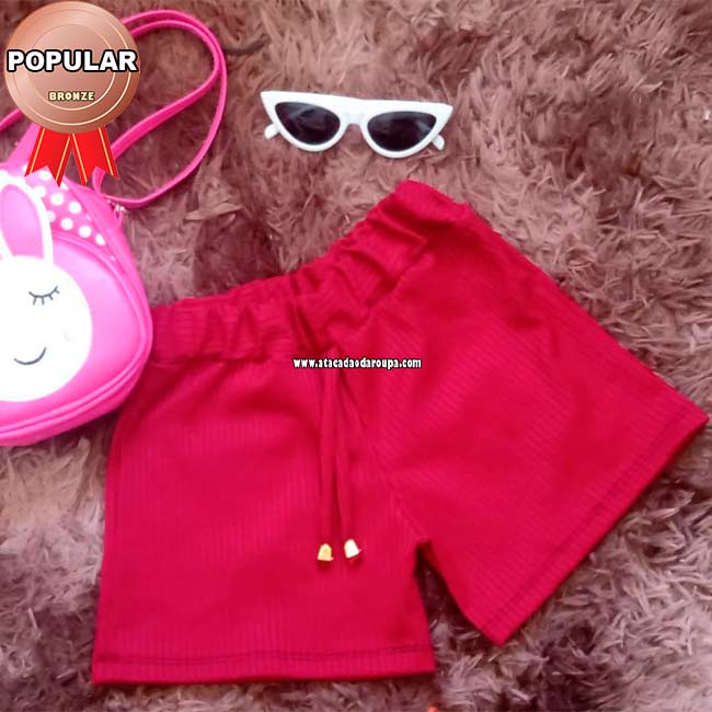 Short Infantil Malha Canelada