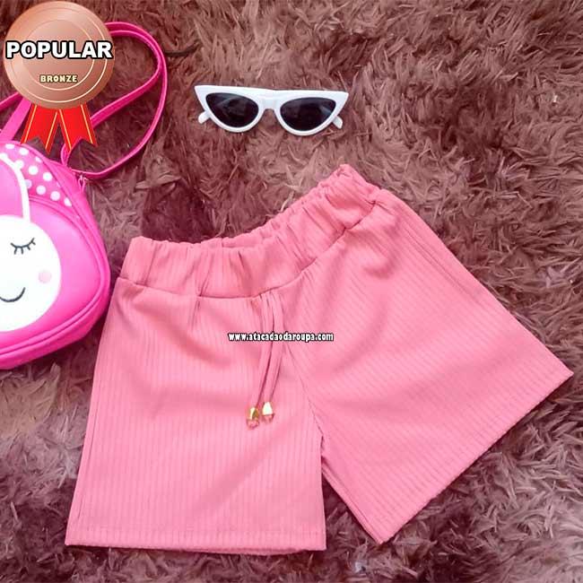 Short Infantil Malha Canelada