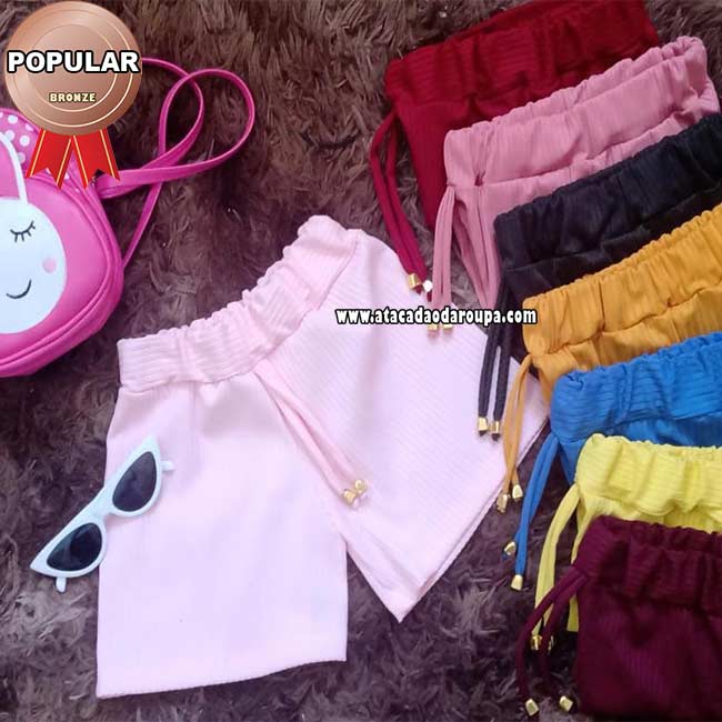 Short Infantil Malha Canelada
