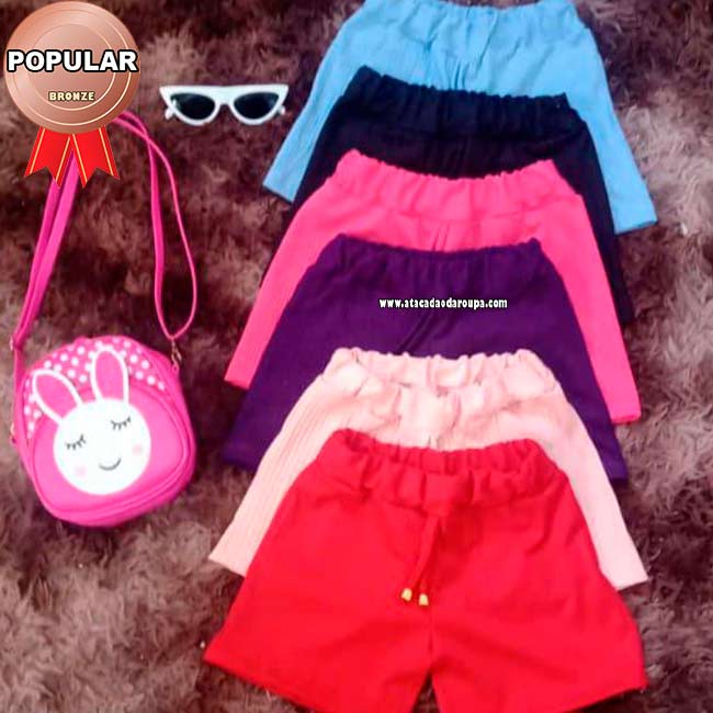Short Infantil Malha Canelada