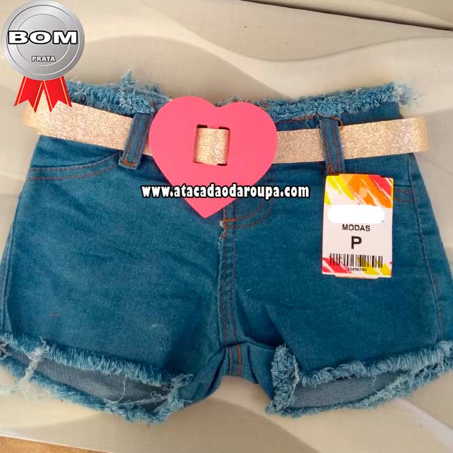 Short Jeans com Cinto Grosso