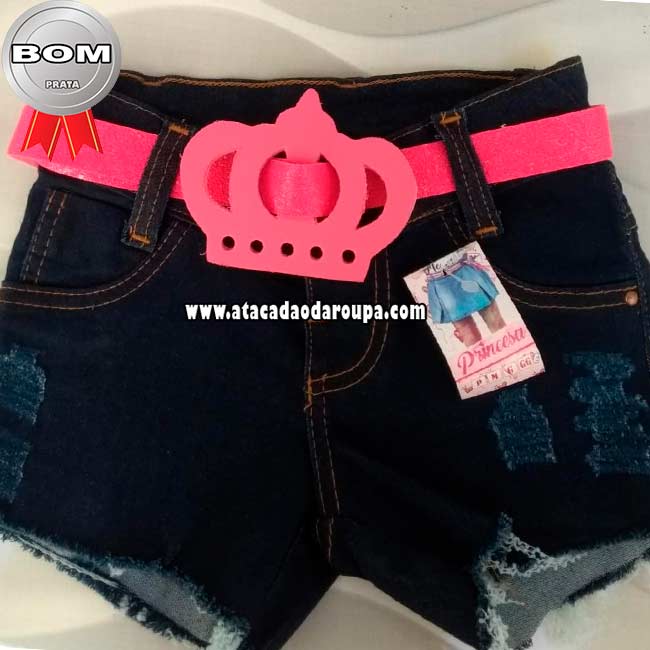 Short Jeans com Cinto Grosso