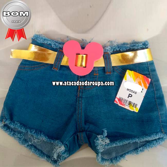 Short Jeans com Cinto Grosso