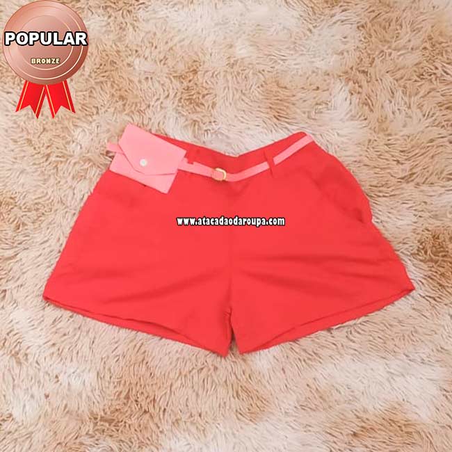 Short Tactel Infantil com Bolsinha 3 a 7 Anos