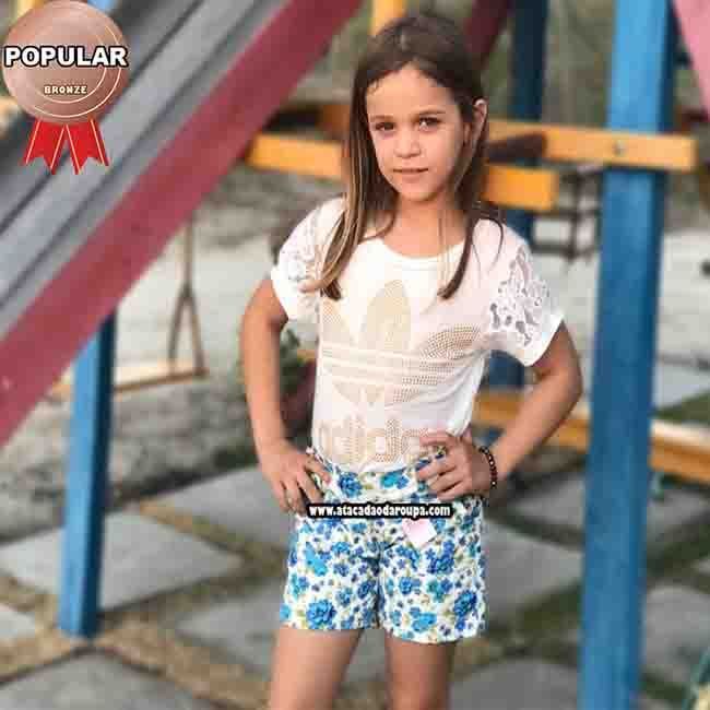 Short Infantil Brim Estampado 1 a 4 Anos