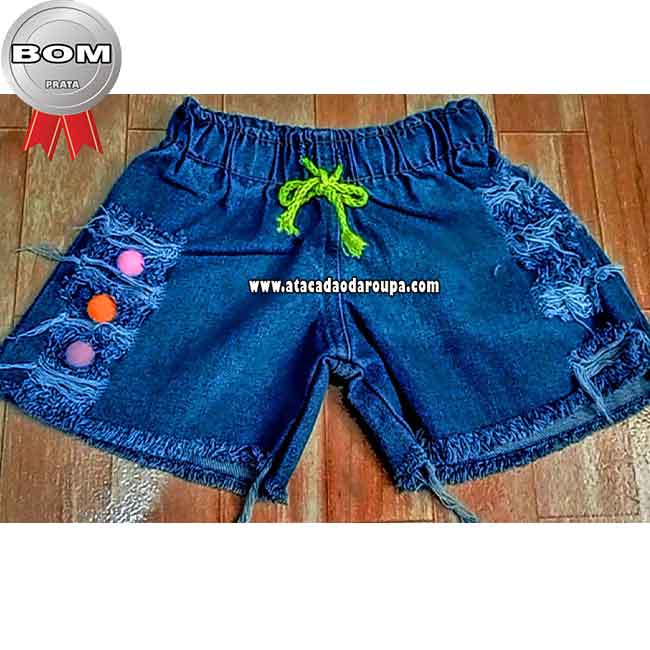 Shorts Jeans Infantil Personalizados 2 a 5 Anos