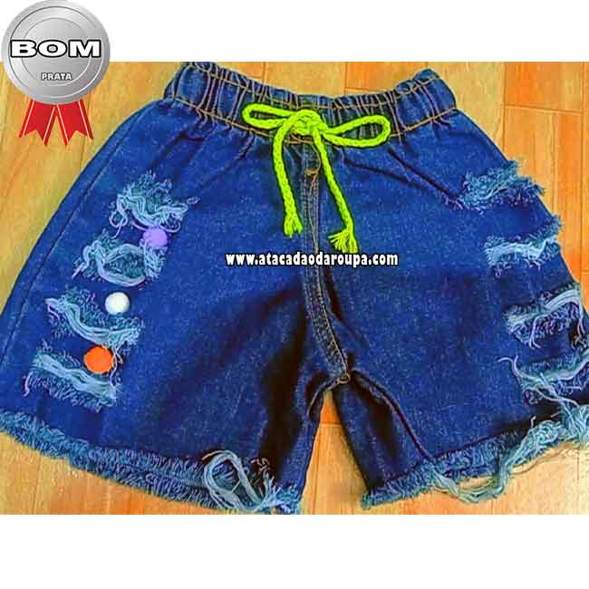Shorts Jeans Infantil Personalizados 2 a 5 Anos