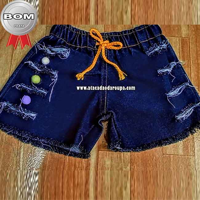 Shorts Jeans Infantil Personalizados 2 a 5 Anos