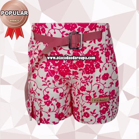 Short Infantil Brim Estampado 1 a 4 Anos