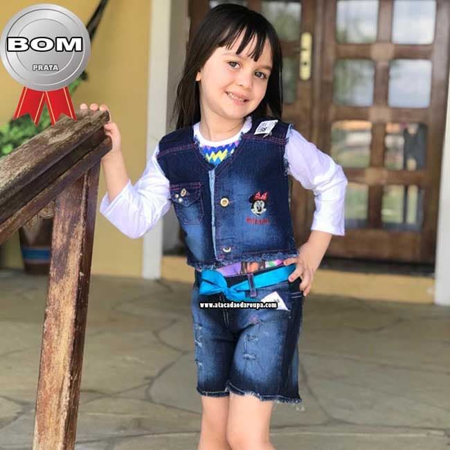 Short Jeans Infantil Cinto Personalizado