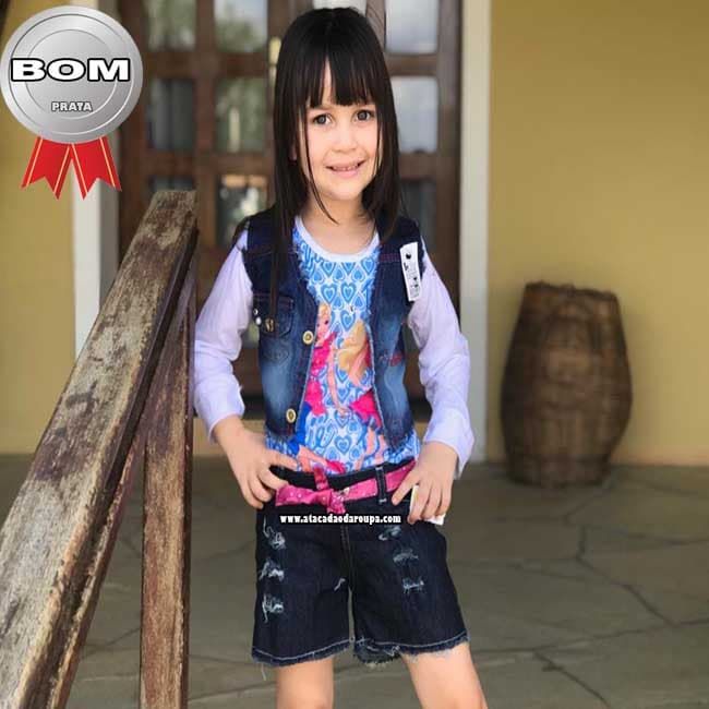 Short Jeans Infantil Cinto Personalizado