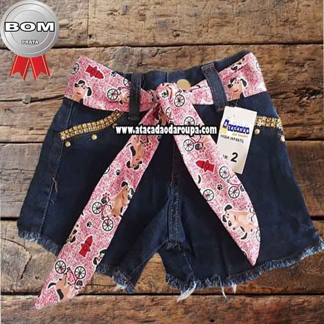 Short Jeans Infantil Cinto Personalizado