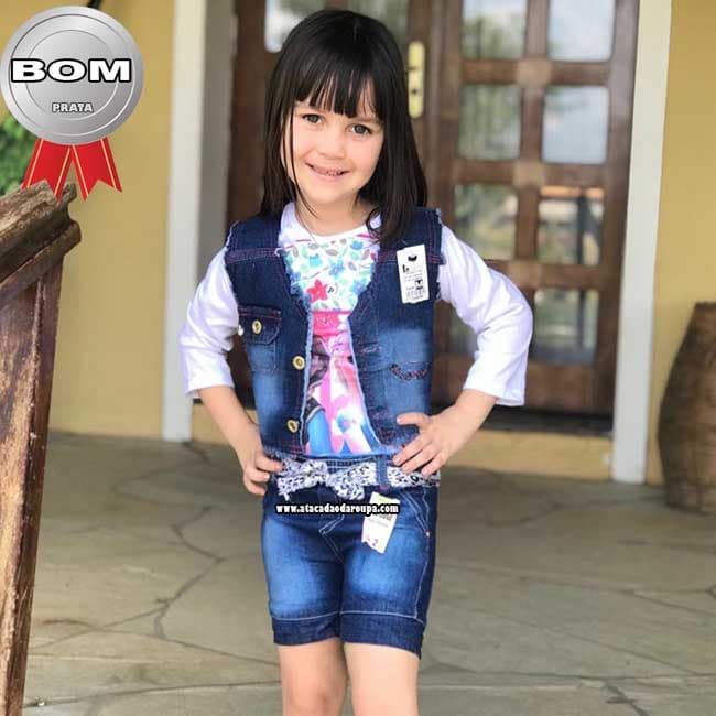 Short Jeans Infantil Cinto Personalizado