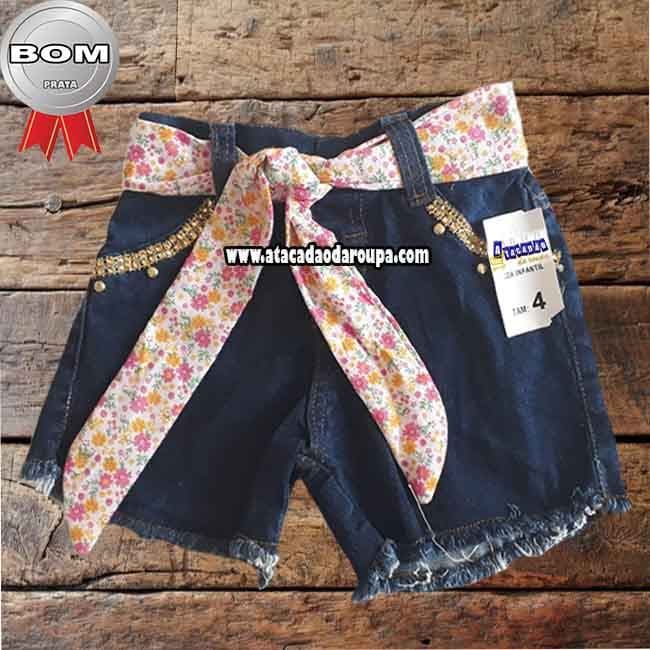 Short Jeans Infantil Cinto Personalizado