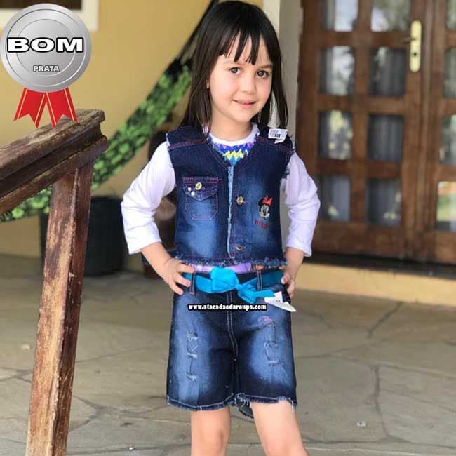 Short Jeans Infantil Cinto Personalizado